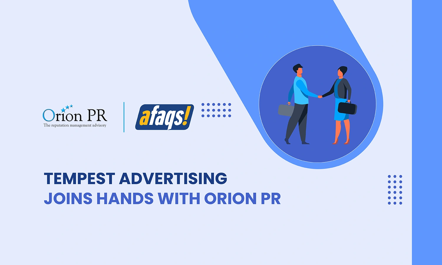 TEMPEST ADVERTISING JOINS HANDS WITH ORION PR